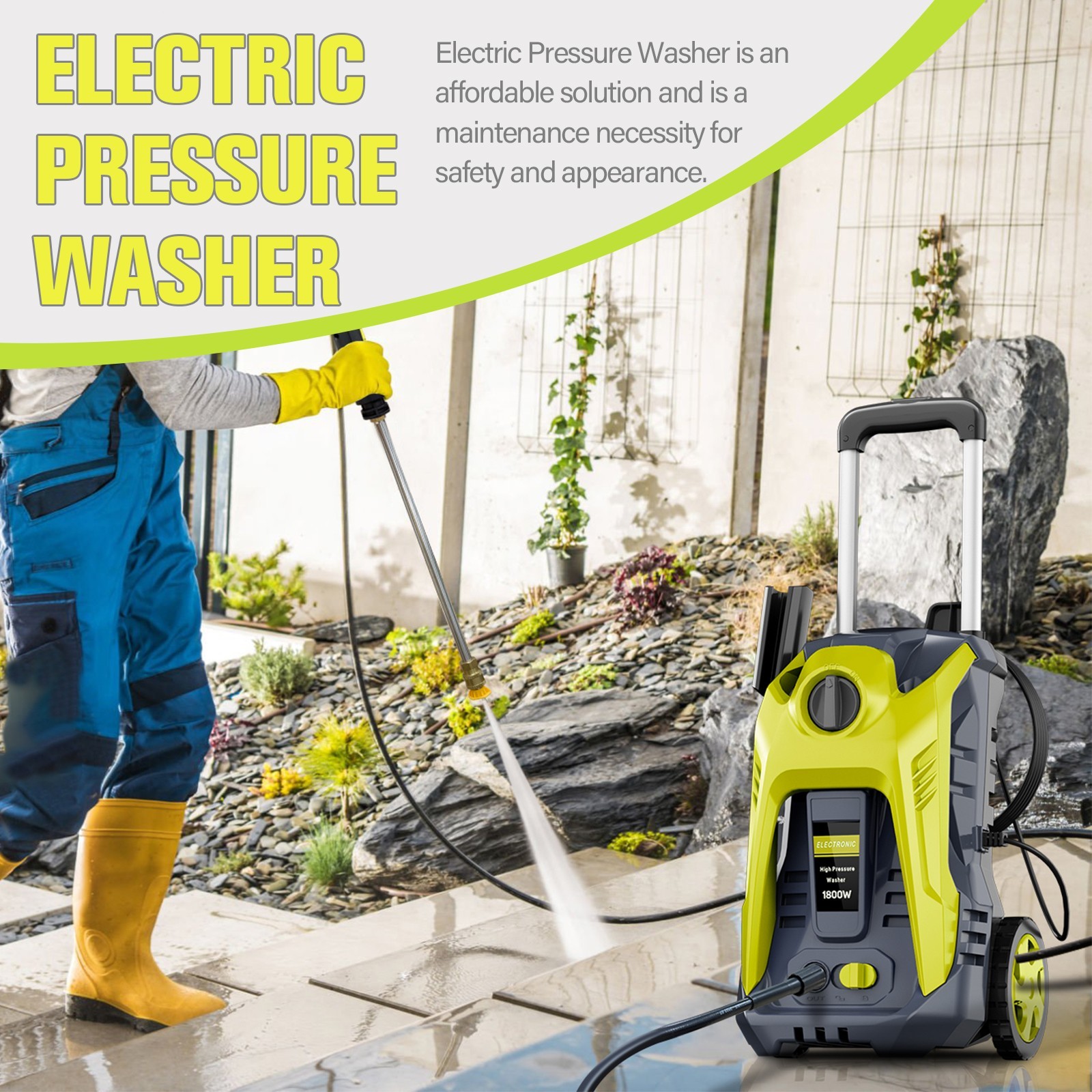 Electric Pressure Washer 4200PSI 2.0GPM Water High Power Jet Wash Patio Car