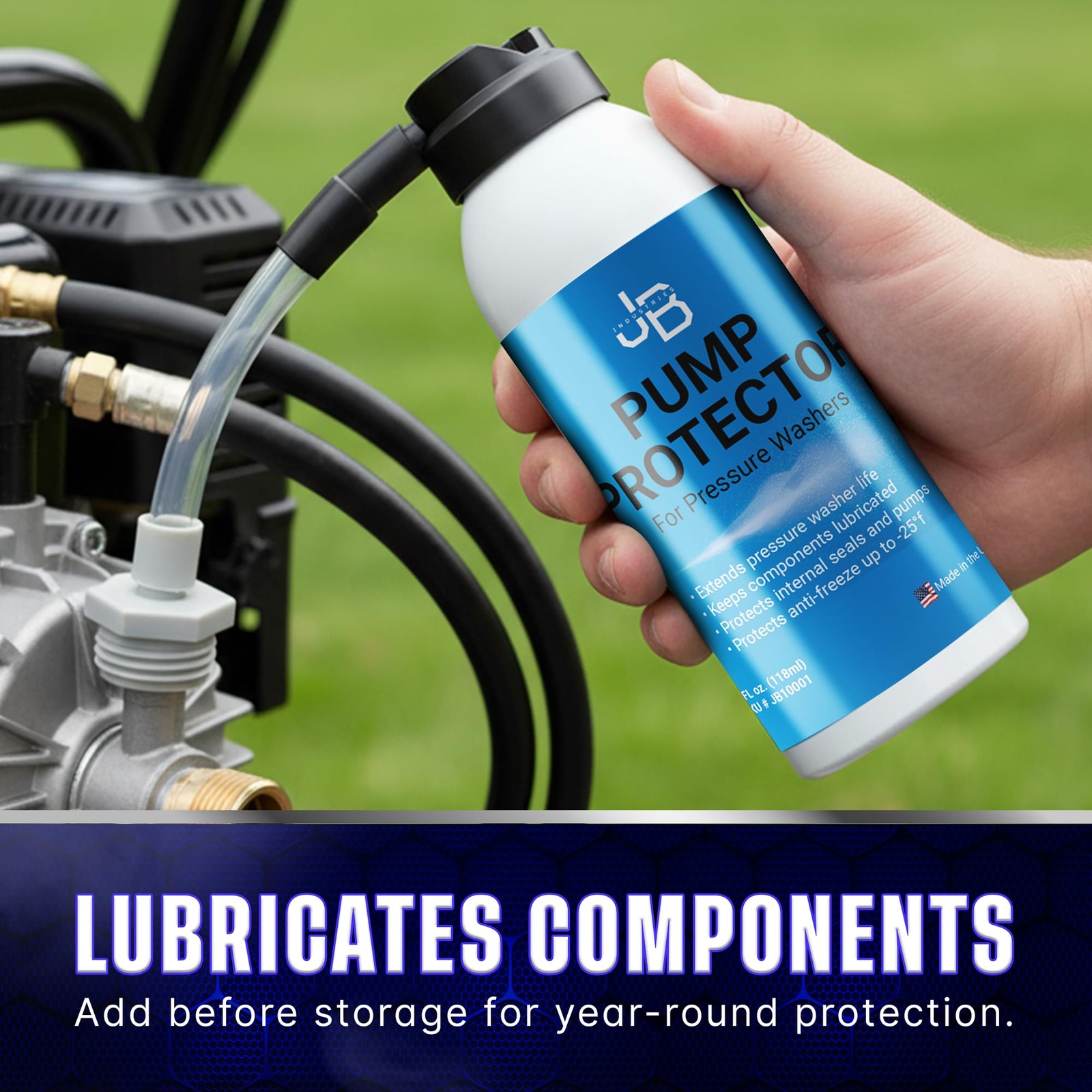 Pressure Washer Pump Saver Antifreeze Lubricant 4 oz Prevent Freezing 25F