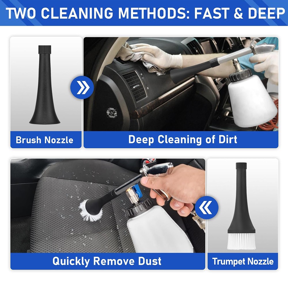 Car Cleaning Gun High Pressure Air Pulse Surface Interior Exterior Cleaner Tool
