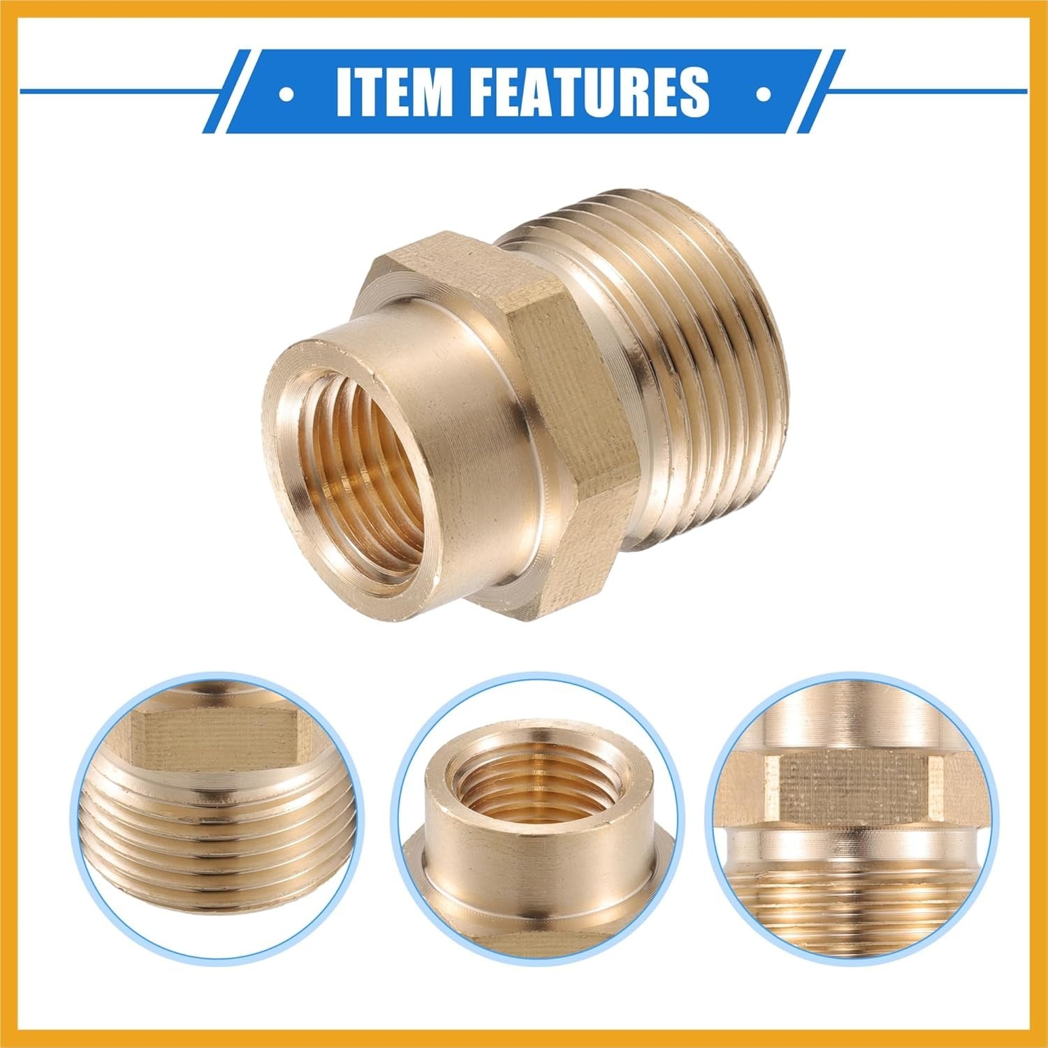 Durable M14x1.5 to M22x1.5 Brass Pressure Washer Connector – Easy Installation