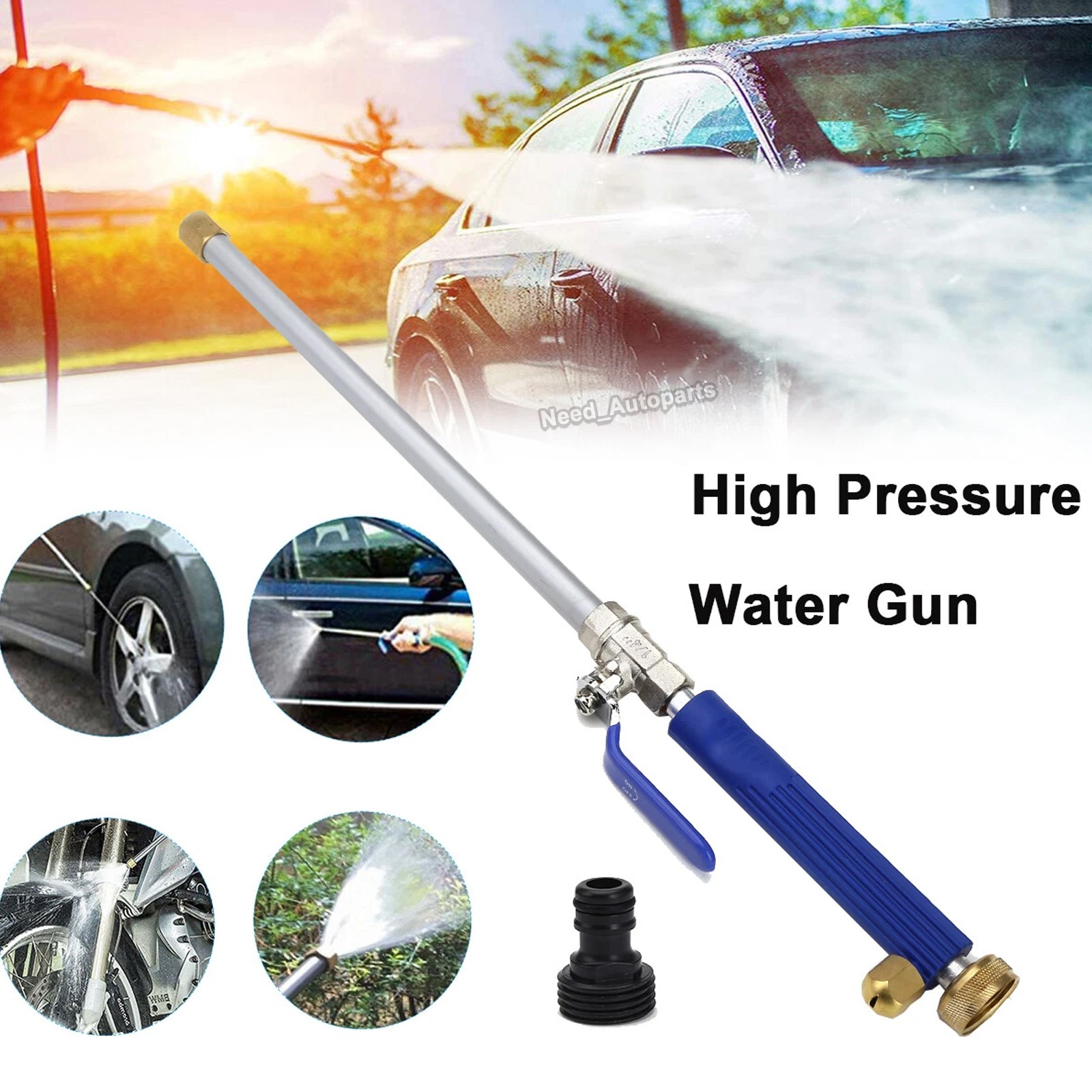 Pressure Power Washer Wall Water Spray Gun Nozzle Wand Attachment High Hose