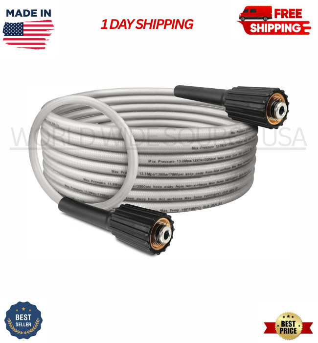 Pressure Washer Hose for Ryobi Power Replacement 20 Feet, White