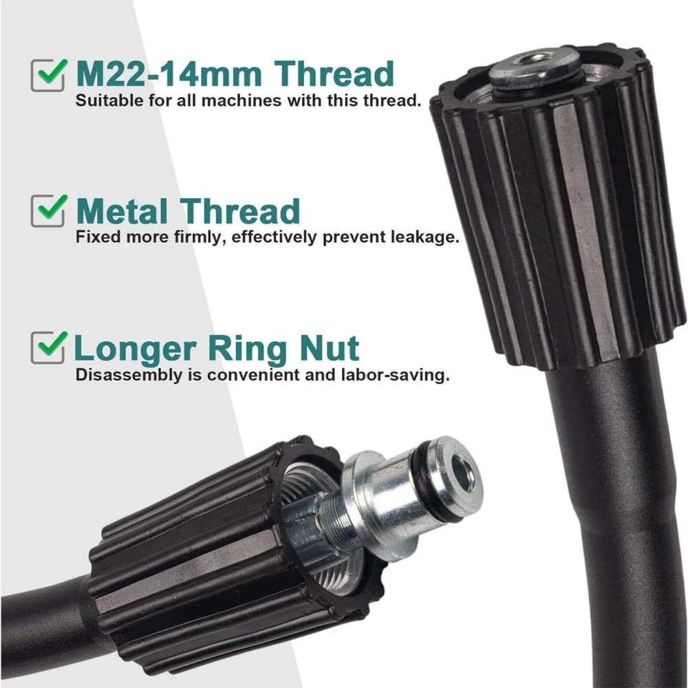 50FT High Pressure Washer Hose 5800 PSI M22-14MM Power Washer Extension Hose