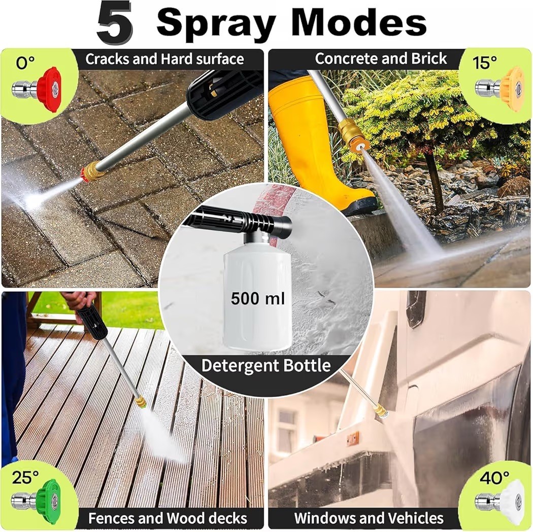 2025Upgraded Pressure Washer 5000PSI with Adjustable Touch Screen 8 Level, 34″ T