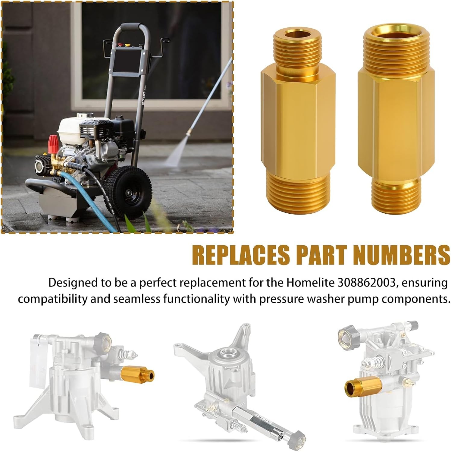 308862003 Pressure Washer Pump Outlet Tube, Compatible with Homelite HL252300/UT