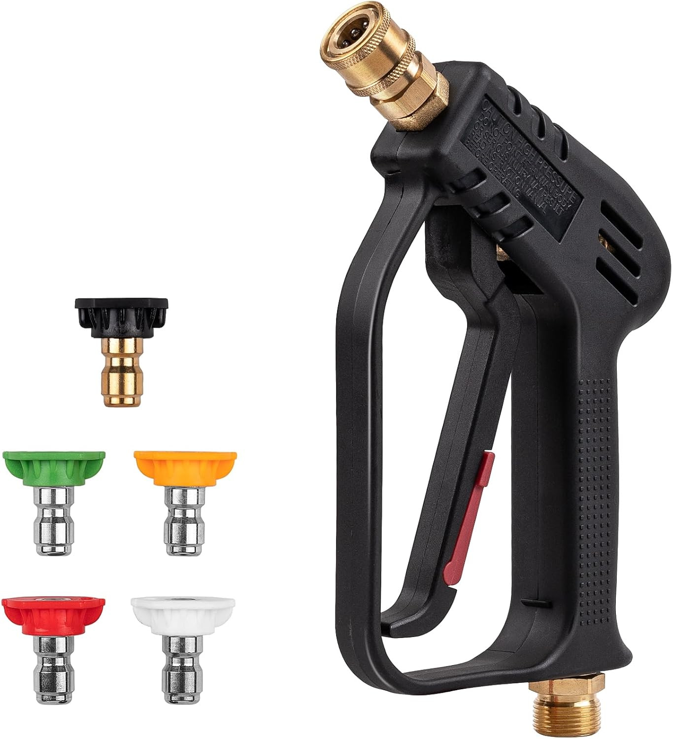 Pressure Washer Gun, Max 4000 PSI with 5 Colorful Nozzles, 1/4″ Quick Connect No