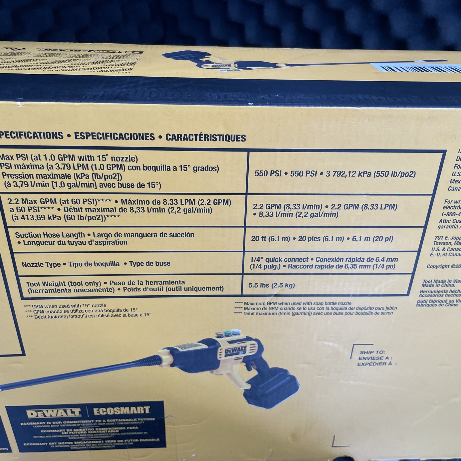 DEWALT DCPW550B Power Cleaner Cordless Pressure Washer