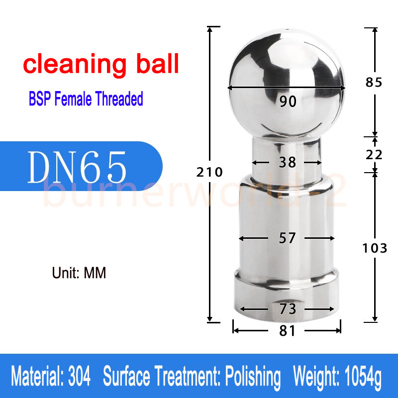 1/2″ 3/4″1″ 2″ Rotating Tank Washing Nozzle CIP Rotary Spray Ball Cleaning Head