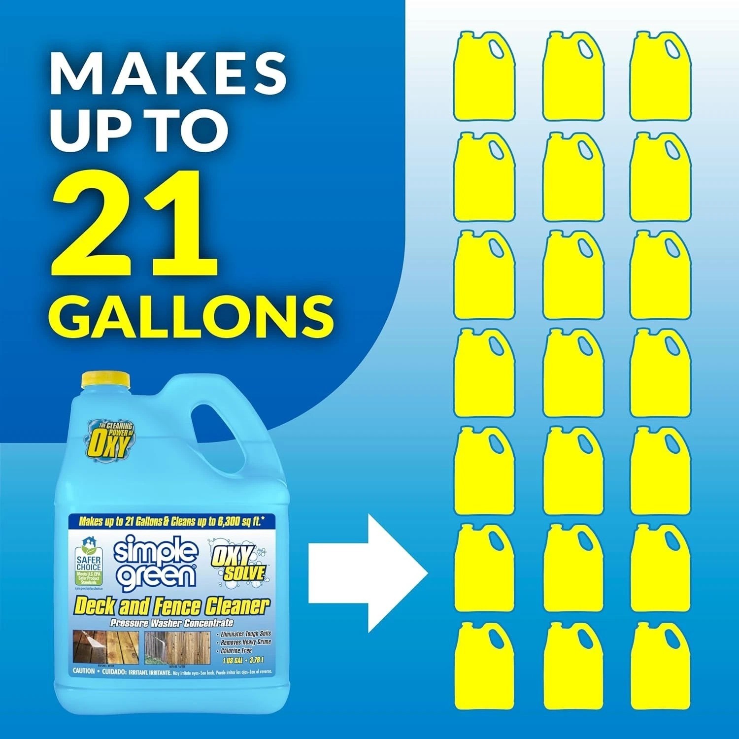 Oxy Solve Deck & Fence Cleaner – Eco-Friendly Pressure Washer Solution 128 Fl Oz