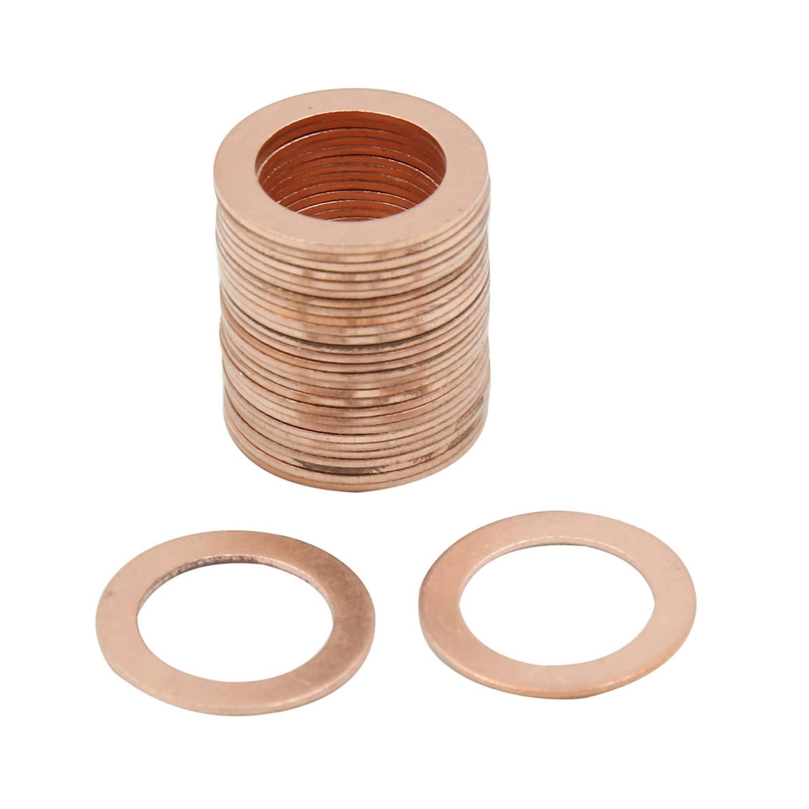 30PCS 17mm Inner Dia Copper Flat Washers, Car Sealing Gaskets, Plate Rings