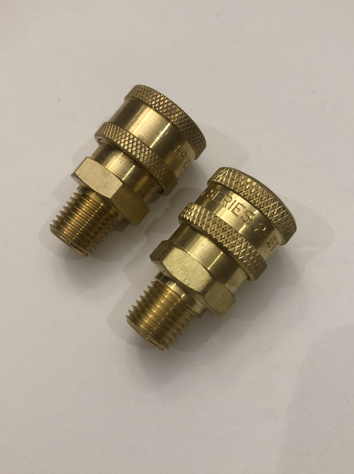 Lot of 2 Pressure Washer Couplers, Brass Fittings, 1/4” Quick Connect /Male NPT