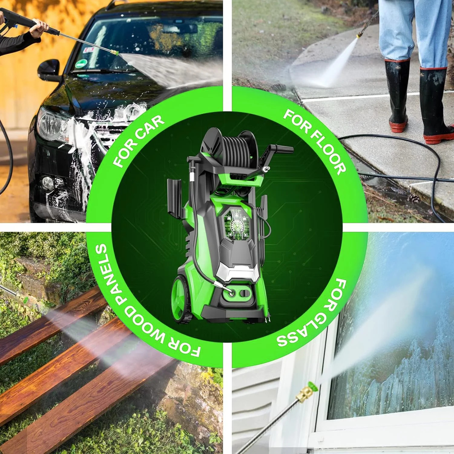 Electric Pressure Washer 3800 PSI Max 2.6 GPM, Touch Screen Adjustable Pressure,