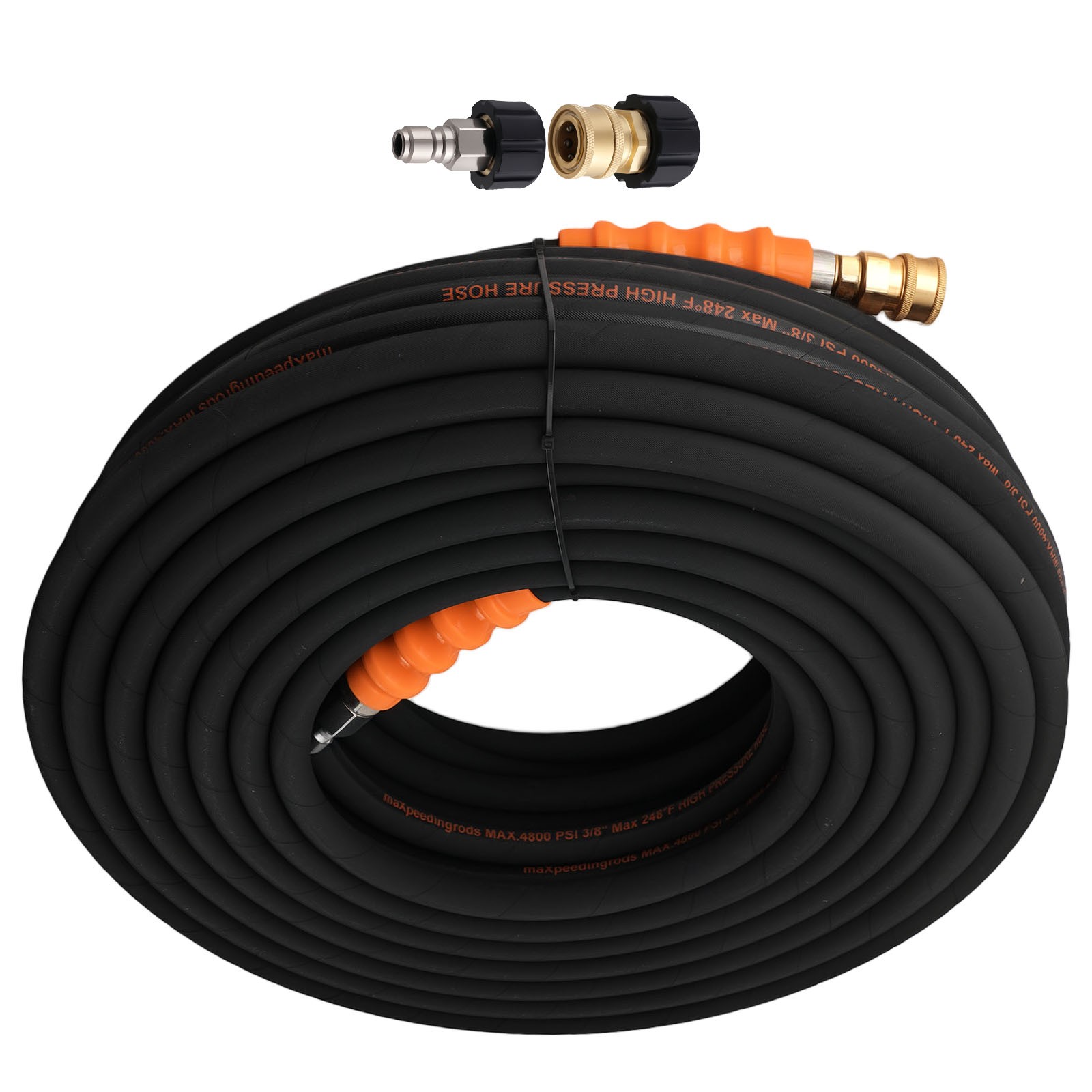 150FT Kink Free Pressure Washer Hose 4800PSI 3/8″ M22-14mm Steel Wire Braid