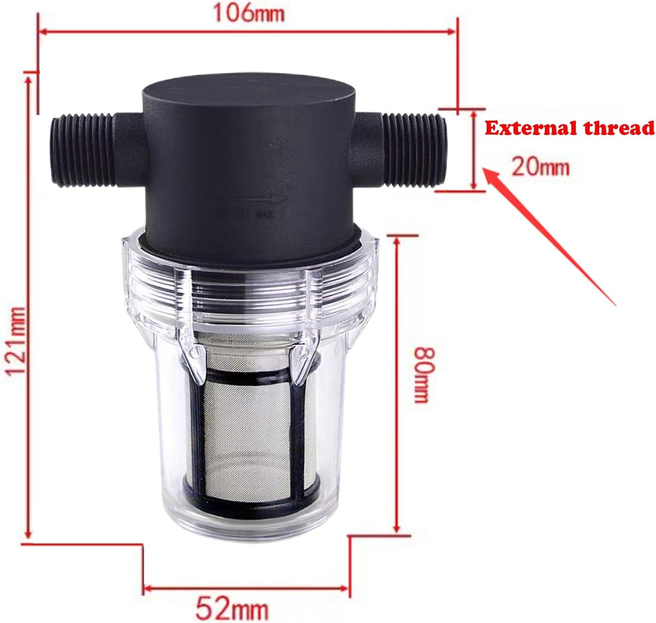 Garden Hose Inlet Filter for High Pressure Washer, Sediment Filter Attachment, 8