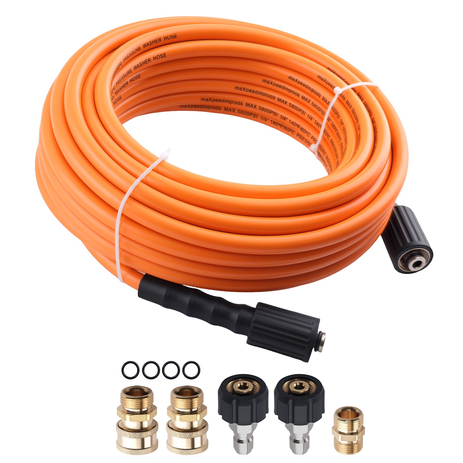 50FT Power Washer Extension Hose 5800PSI w/ Coupler Kink Resistant
