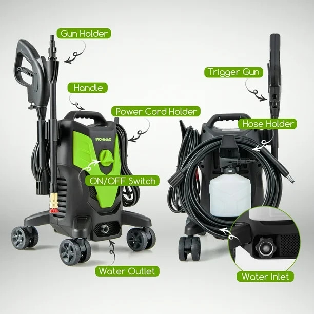 Costway Ironmax 2400 PSI at 1.7 GPM 120 V Electric Cold Water Pressure Washer, H