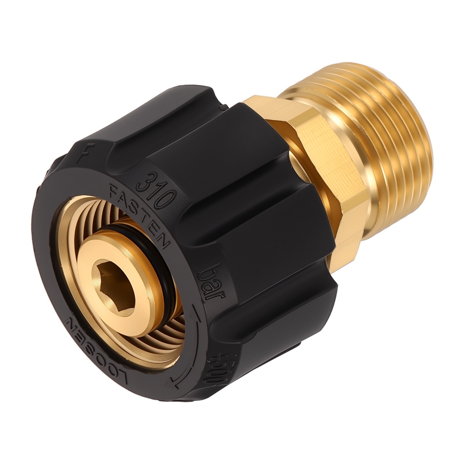 M22 14mm Female to M22 14mm Male Brass Fittings Pressure Washer Adapter