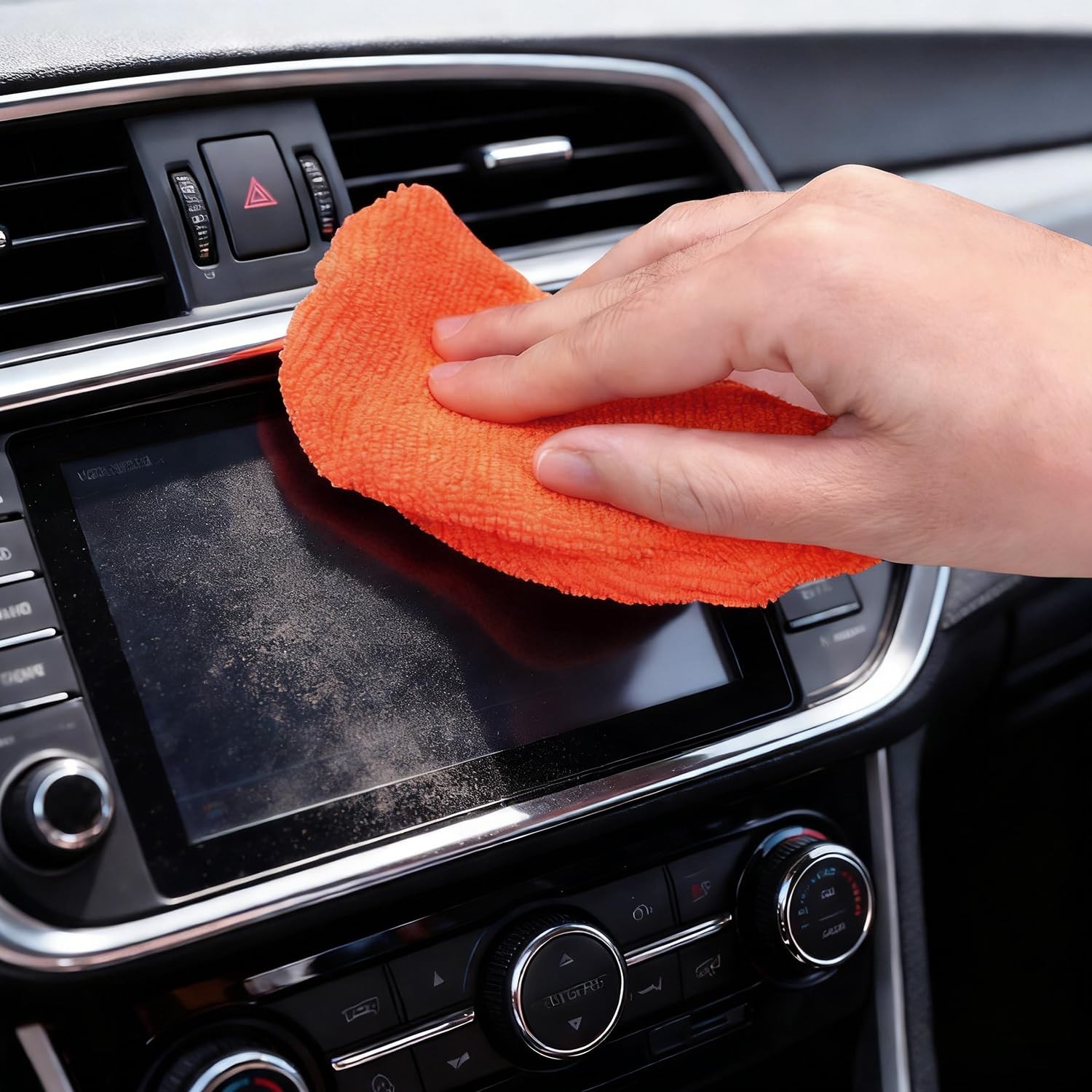 XINDELL 5 Pack Windshield Cleaner Microfiber Pads – Triangle, Crimson Orange