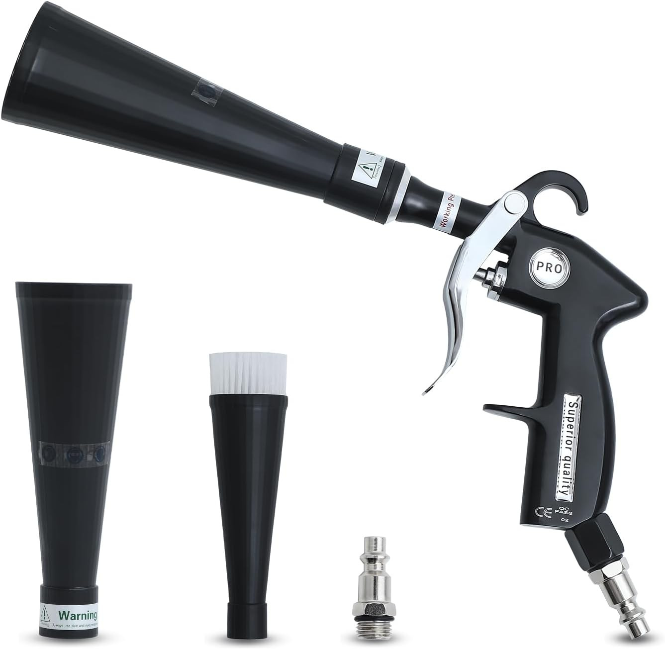 Tornado Car Cleaning Gun Kit Air Blower Vortex Detail Tool w/ Nozzle