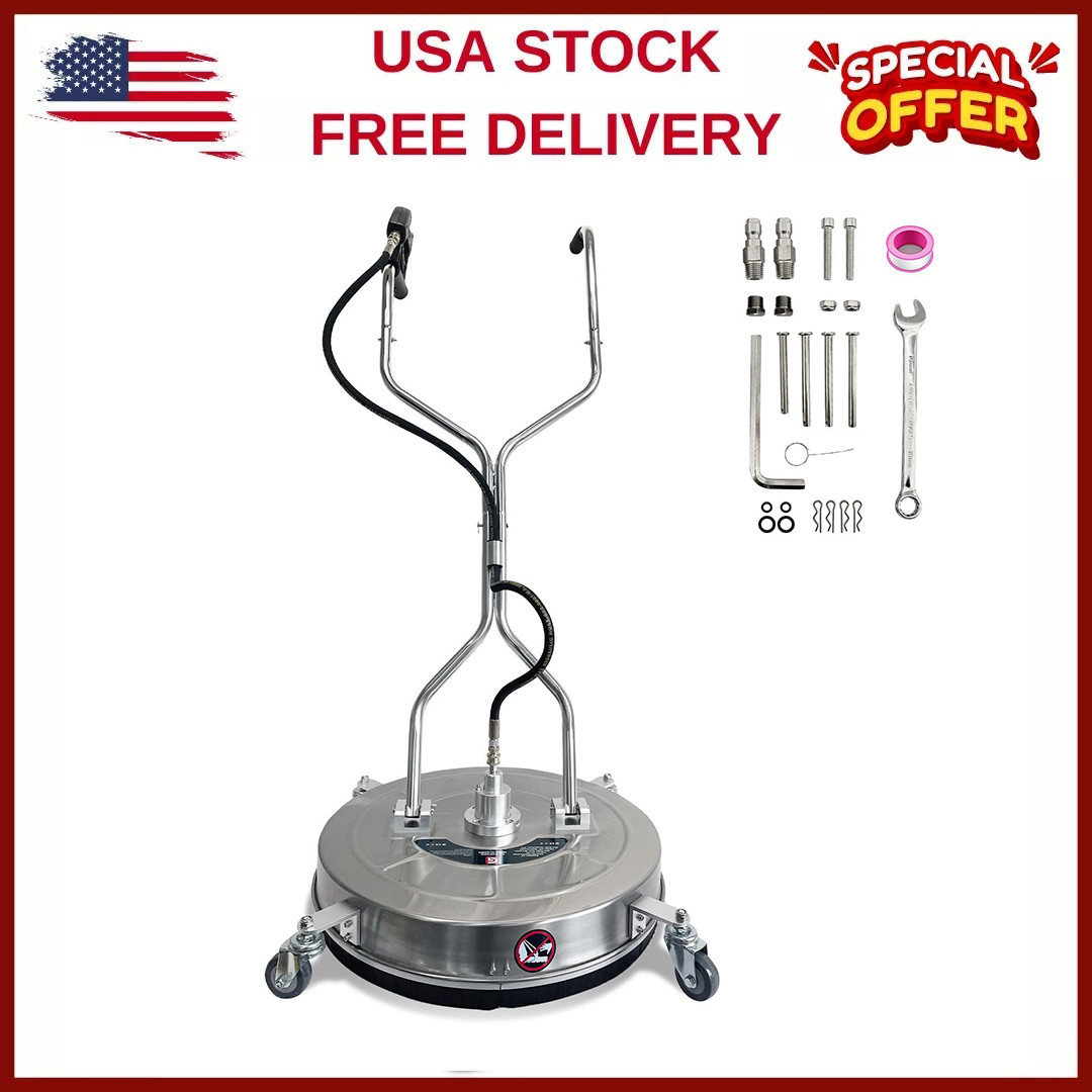 20 IN Pressure Washer Surface Cleaner W/4 Wheels,Deck & Patio Cleaning 4600PSI