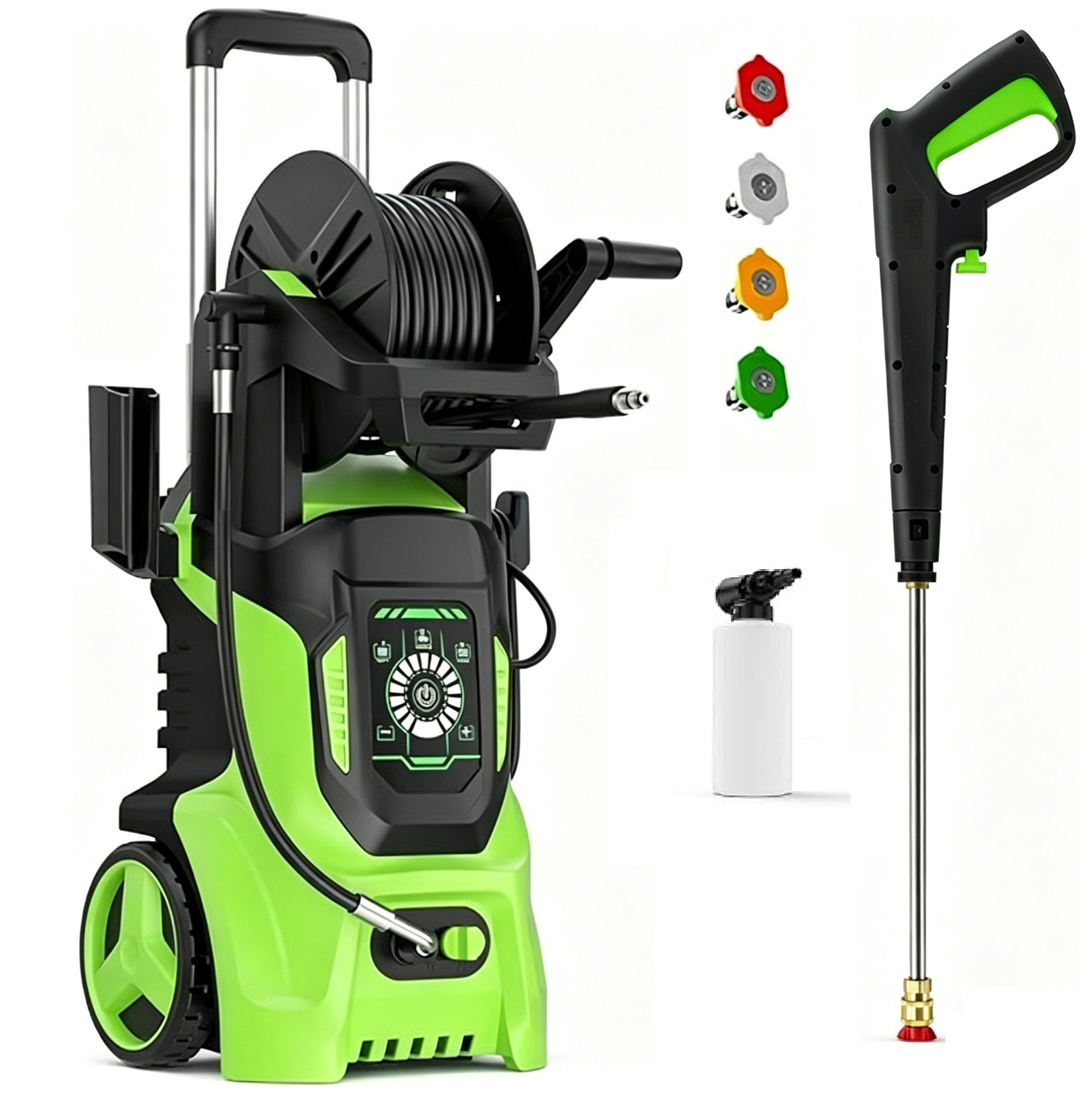 Pressure Washer 4500PSI 3.8GPM, 15-Level Touch Control, Steel Lance, for Home