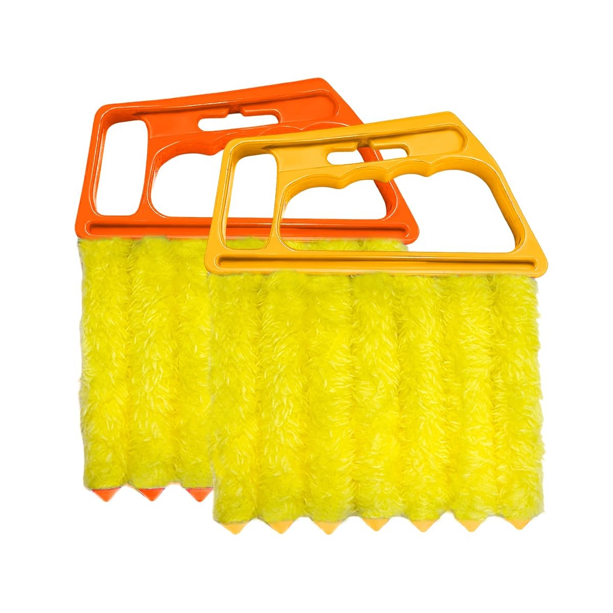 DXNQ 2 PCS Blind Cleaner Duster Tool, Window Venetian Hand-held Orange+yellow