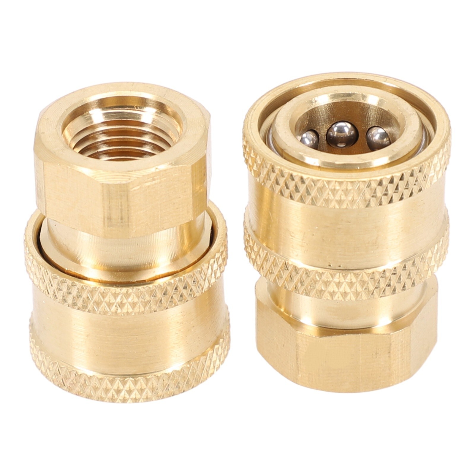 2pcs High Pressure Washer Coupler Brass Fittings 1/4 In Quick Connect To Female