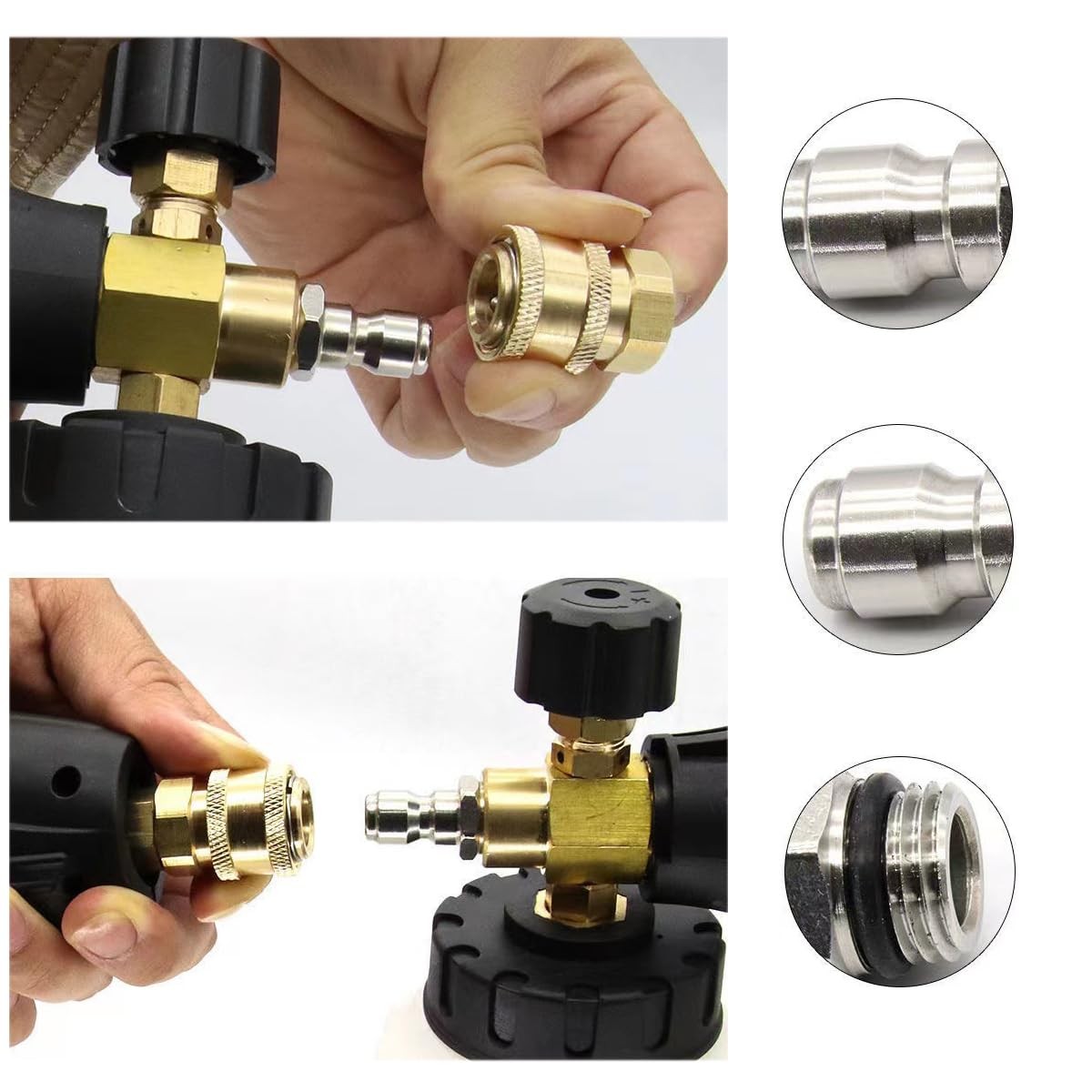 2 Pack Pressure Washer Adapter Set Quick Connect Kit 14mm M14x1.5 to 1/4 Inch…
