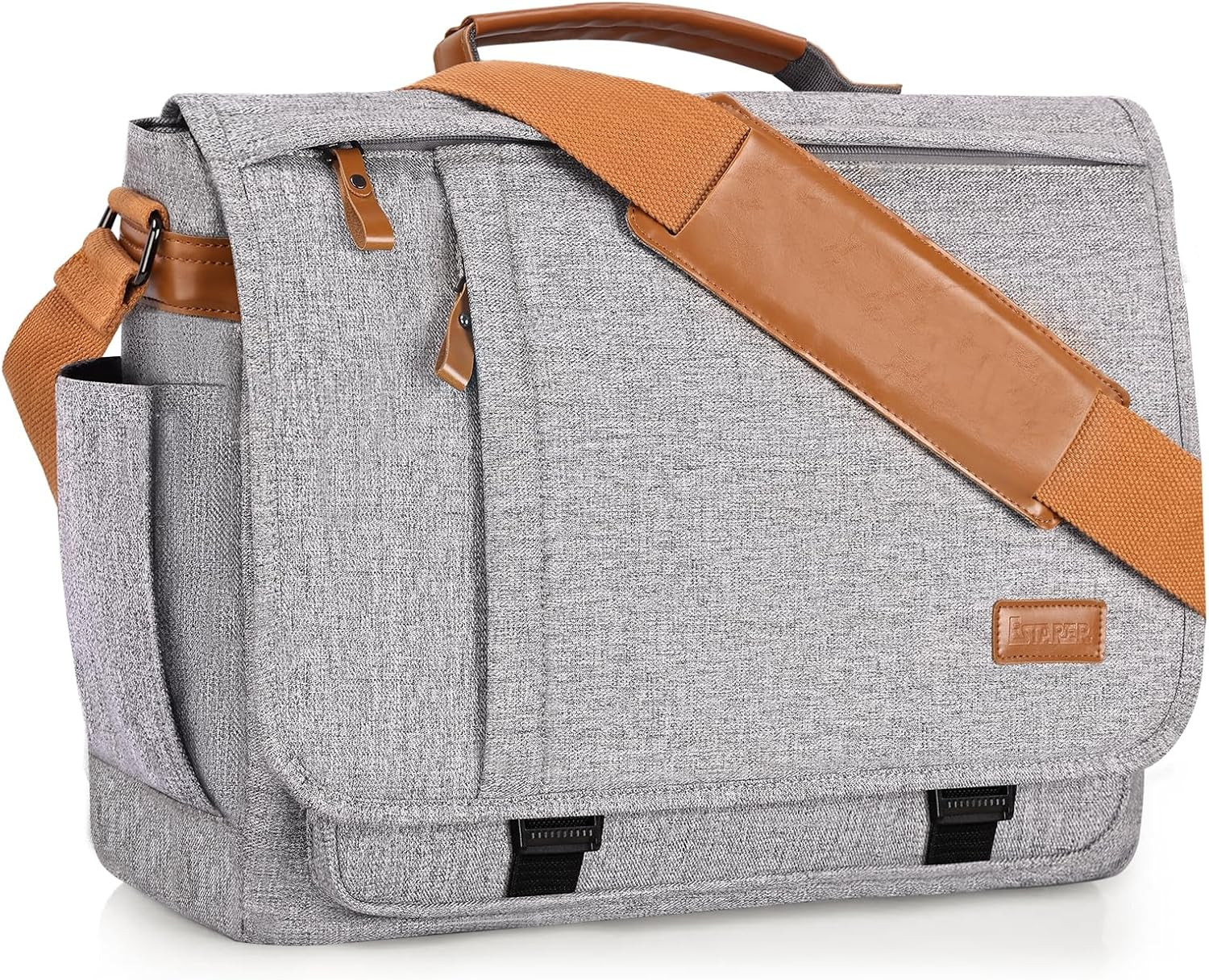 Mens Messenger Bag 17-17.3″ Laptop Canvas Water Resistant Work Grey