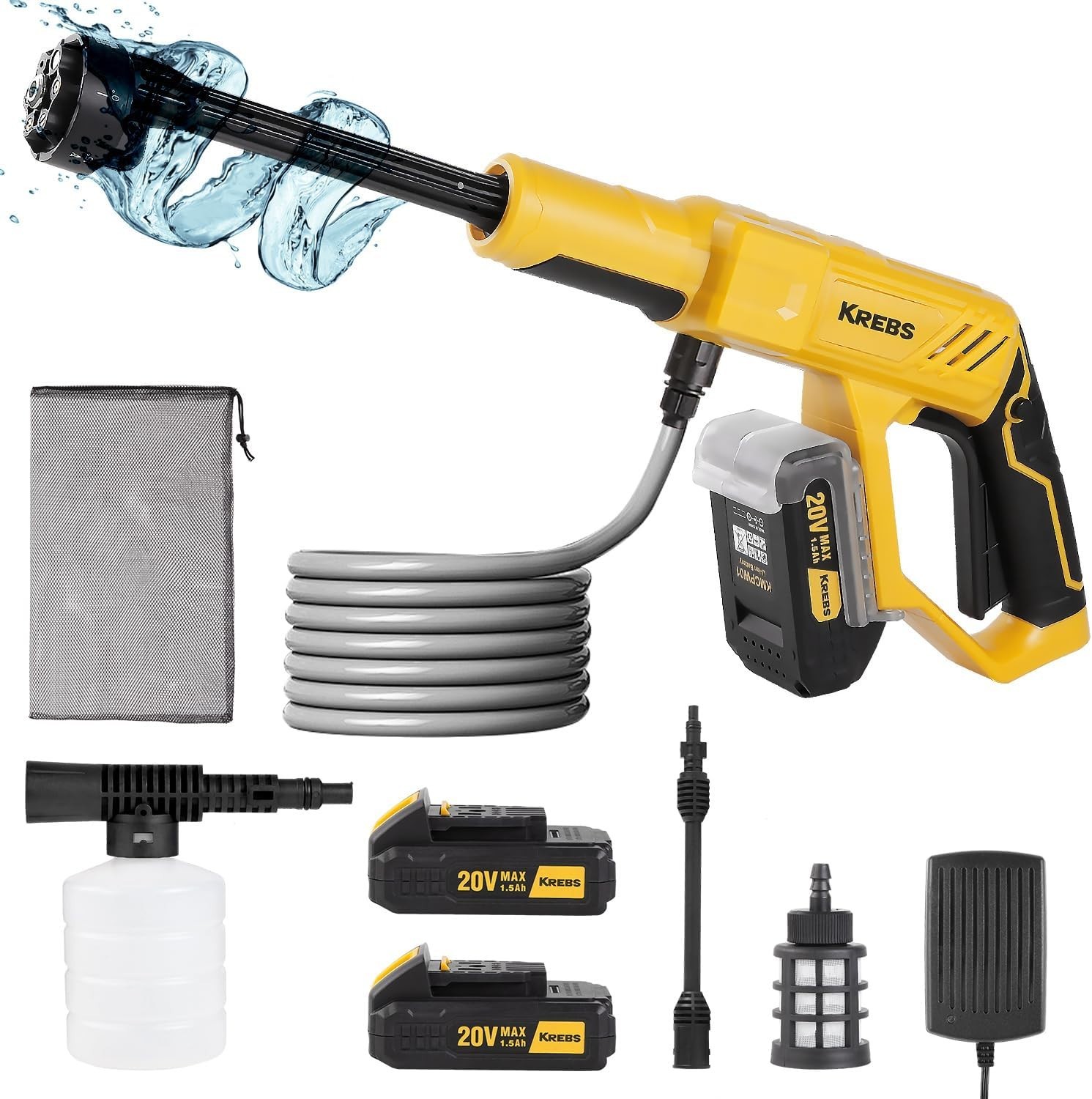 Cordless Pressure Washer for Dewalt 20V Battery PSI Portable Handheld Pow…