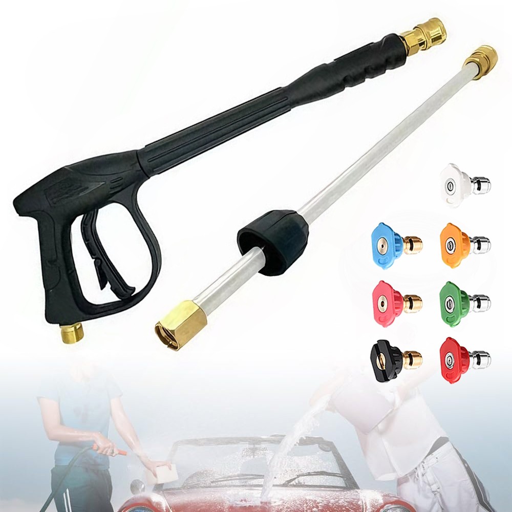 3000PSI High Pressure Power Washer Spray Gun Wand Lance Nozzle Tips Kit M22-14