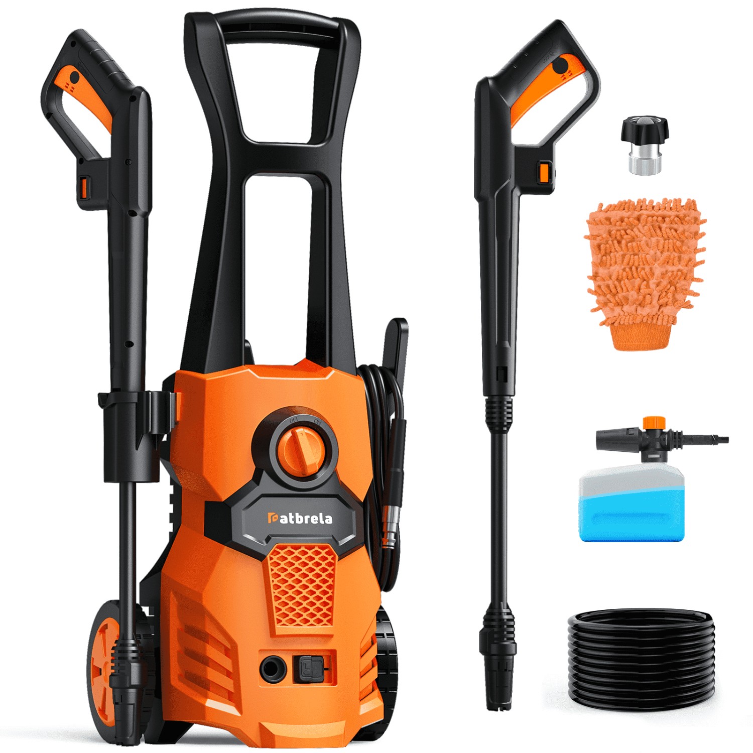 Patbrela 1500W Electric Pressure Washer, 4200PSI with Adjustable Nozzle Angle,