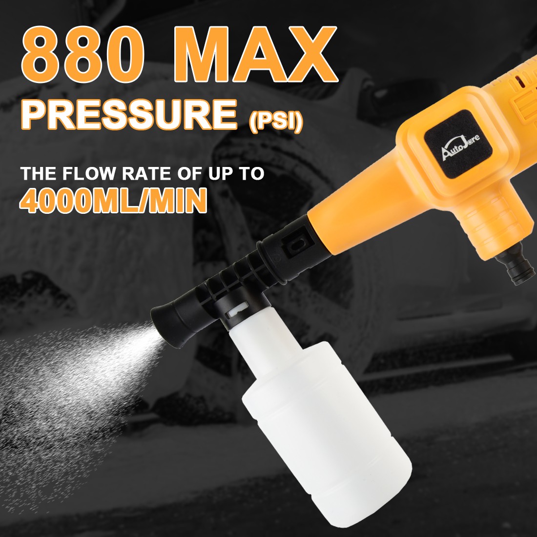 880PSI Cordless Pressure Washer Compatible with DeWalt 20V MAX Battery Tool
