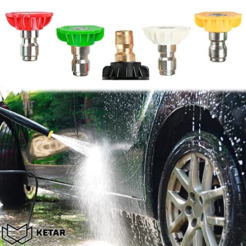 5Pack Pressure Washer Nozzle Tips Car Wash High Pressure Hose Turbo Nozzle Spray