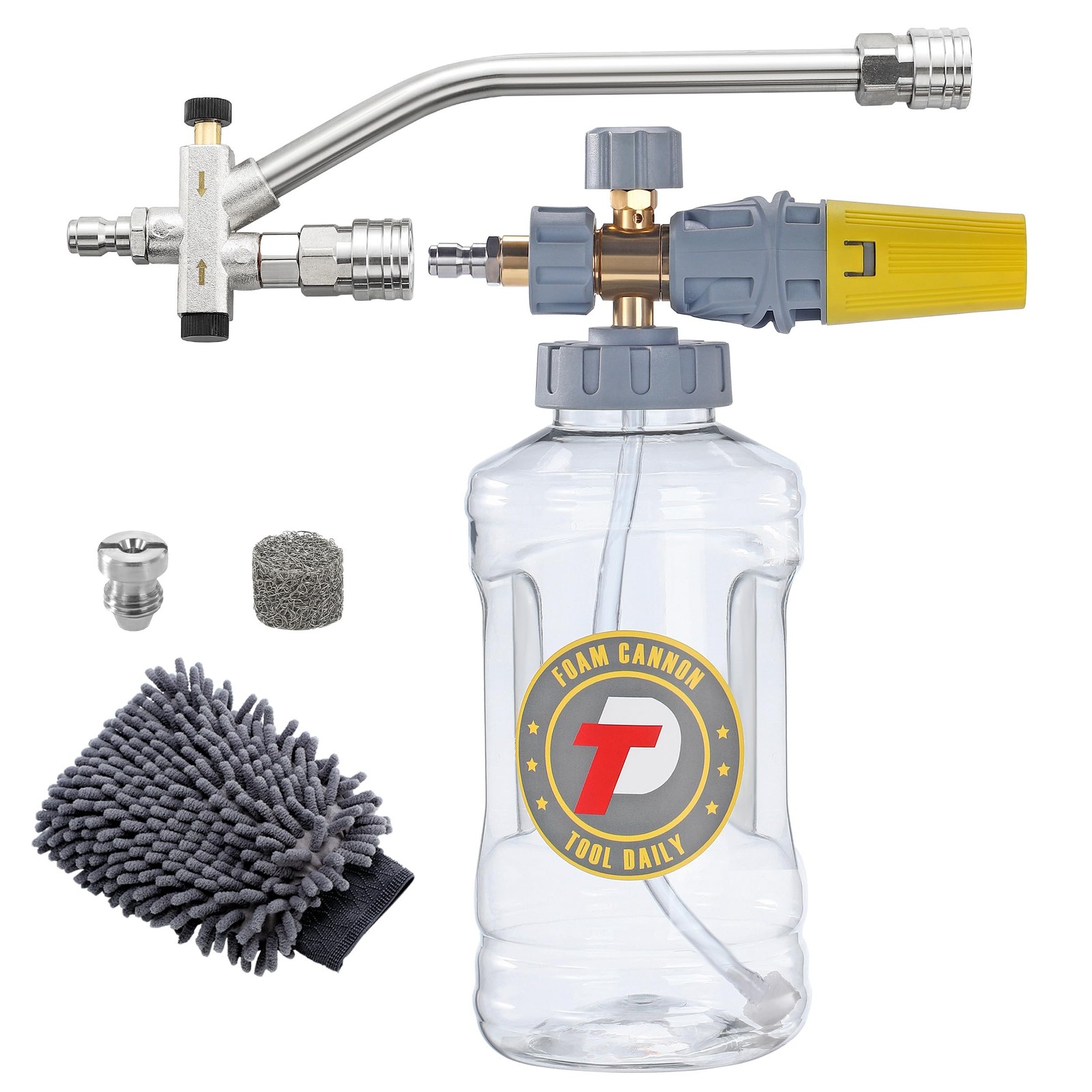 Foam Cannon Pressure Washer Dual Connector M22 1/4 Quick Connect 1,5L