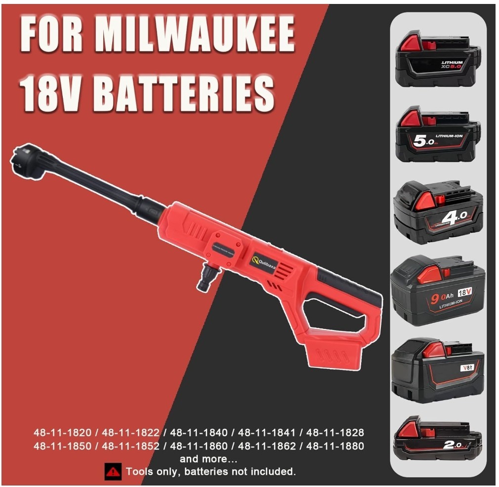 Cordless Pressure Washer for Milwaukee M18 Battery, 900 PSI Portable Power Washe