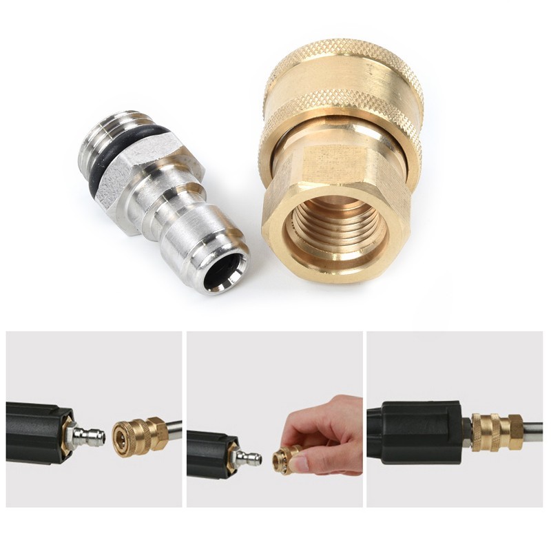 Pressure Washer Quick Connect Adapter Set 1/4 With 10pcs O-rings &ferrule