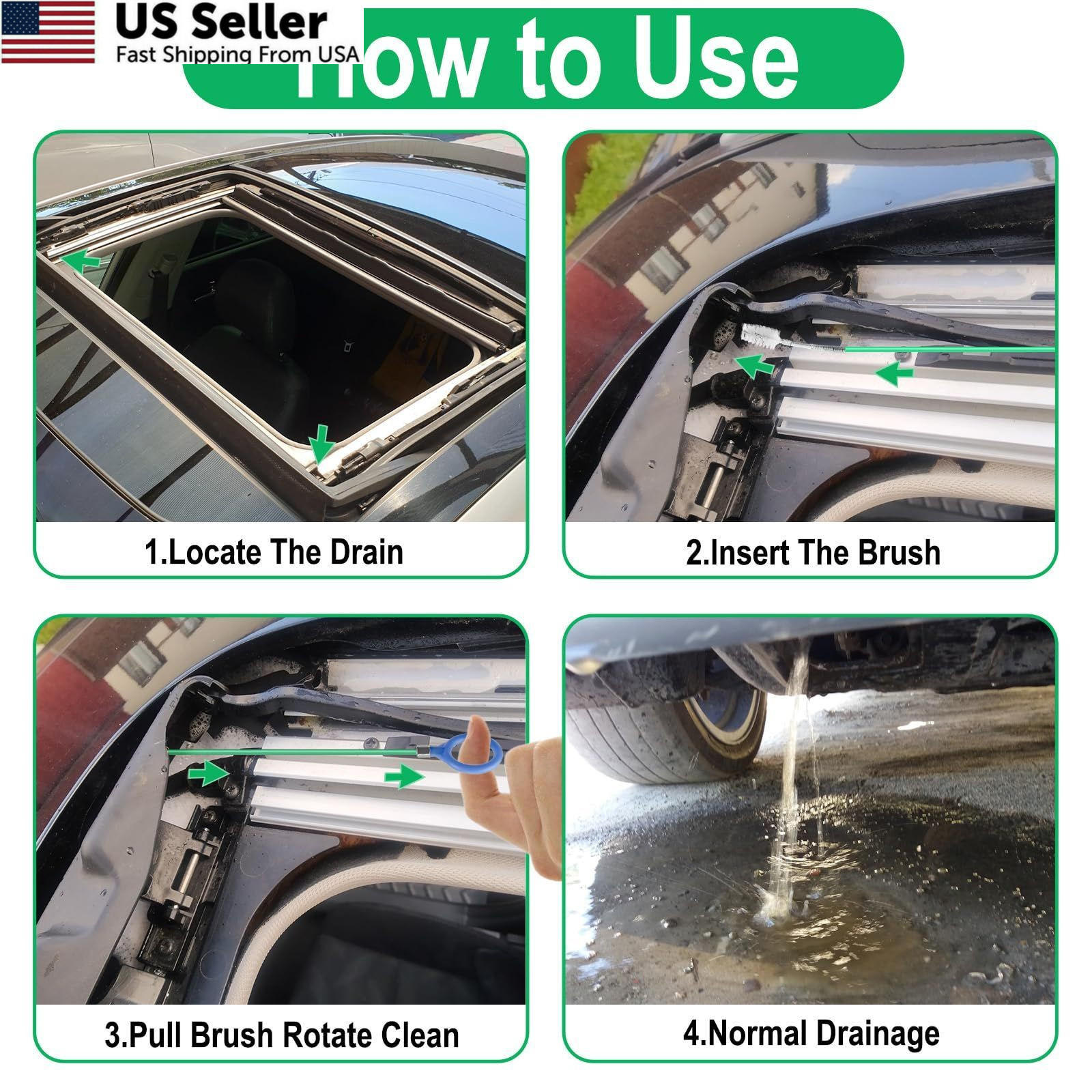 Auto Sunroof Drain Cleaning Tool, 120 Inch Flexible Tube 120 kits
