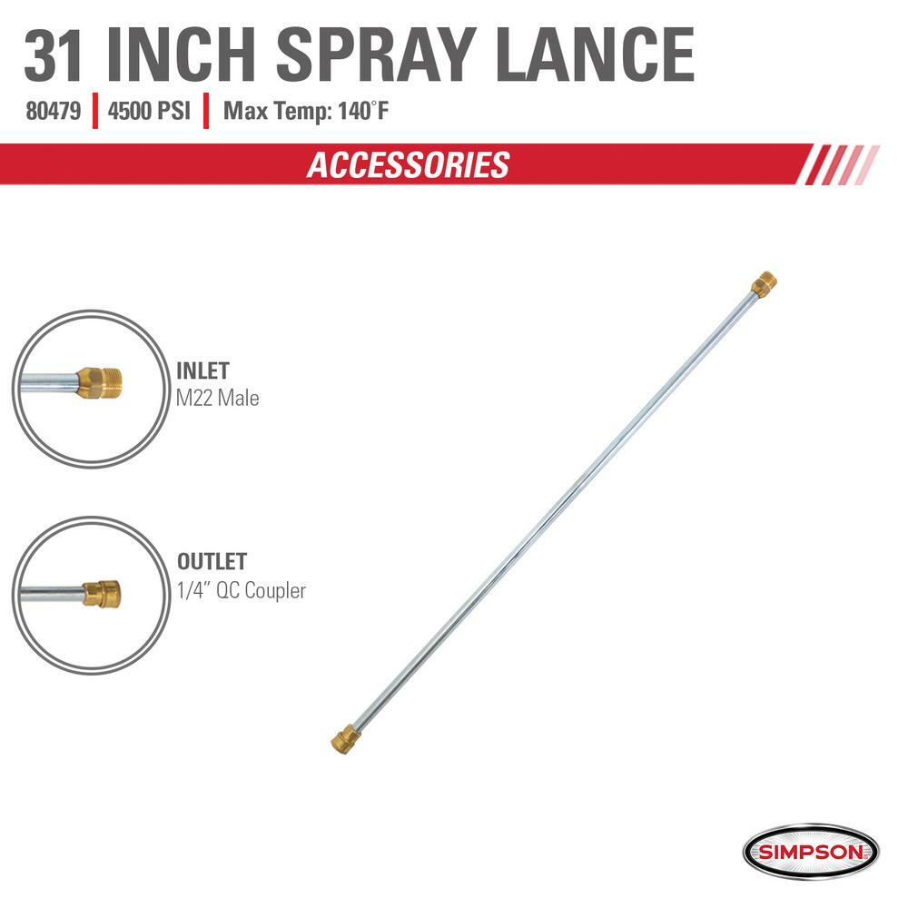 SIMPSON Spray Lance Power Washing Wand/Lance Extension 4500-PSI x 31.5 in. W