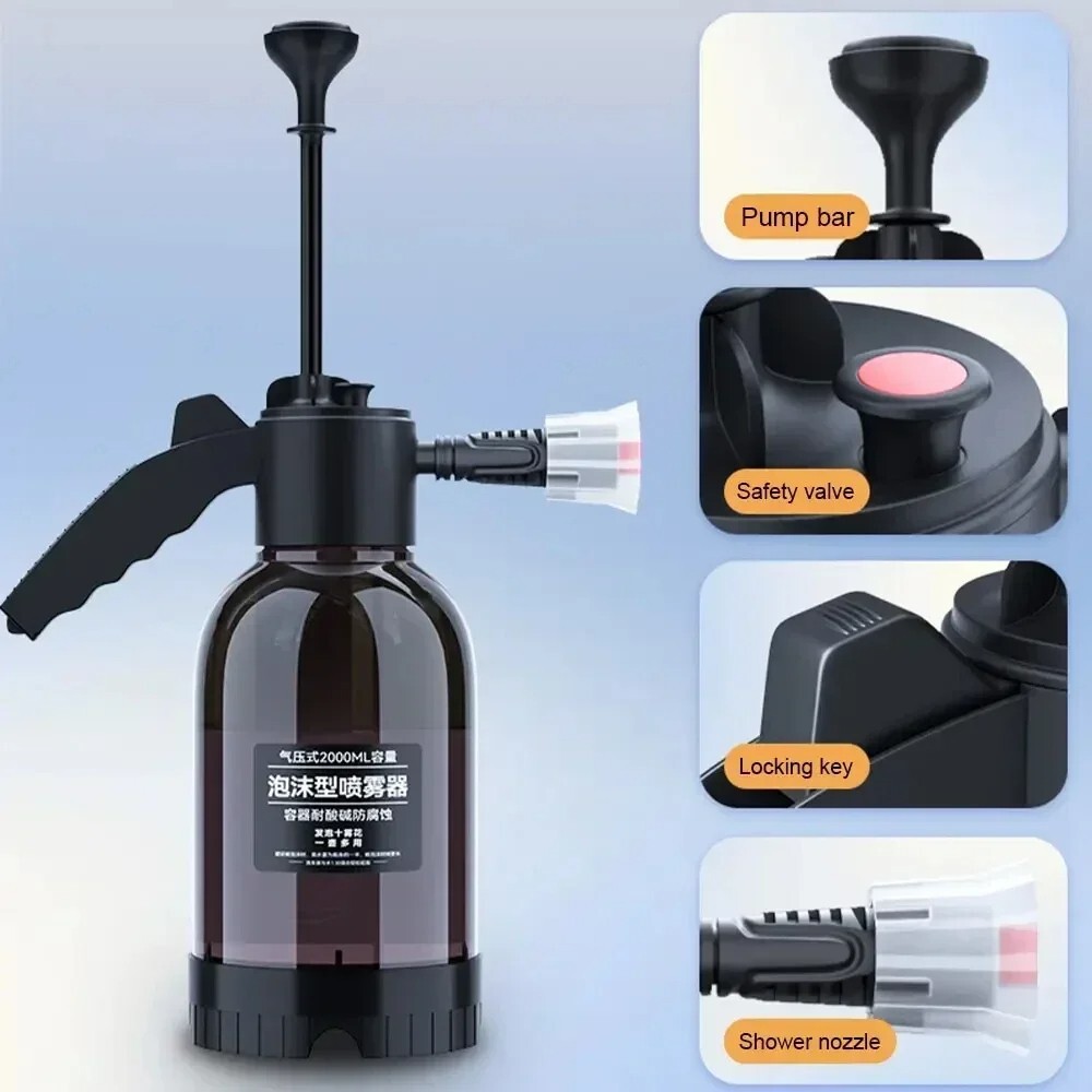 2L Car Cleaning Wash Snow Foam Lance Cannon Sprayer Gun Soap Bottle Hand Held US