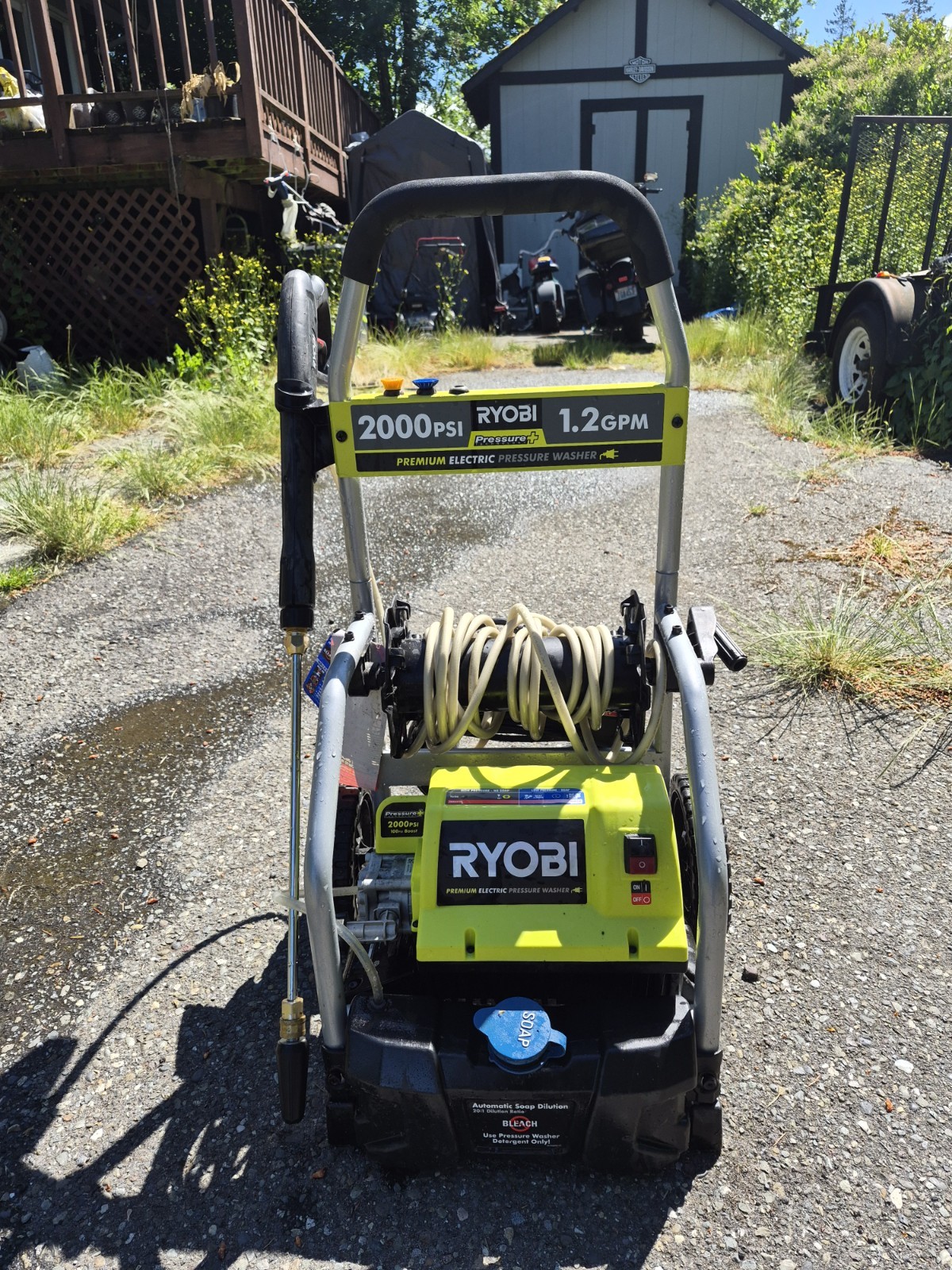 Ryobi 2000 PSI 1.2 GPM Corded Electric Pressure Washer w/ Hose Spray Gun