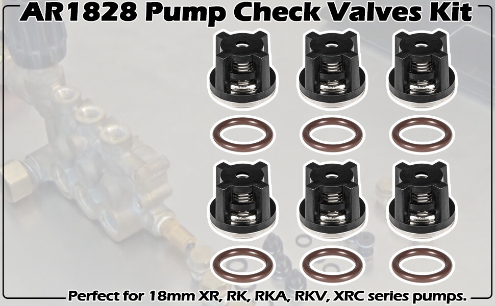 AR1828 Check Valve Kit & AR1857 Pressure Washer Packing Kit for 18mm Pumps AR XR