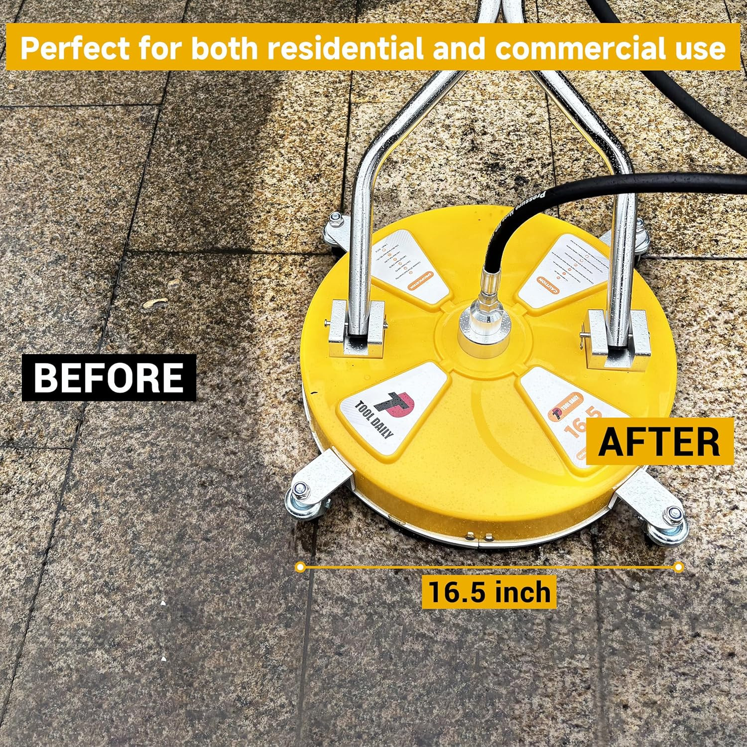 16.5” Pressure Washer Surface Cleaner with Dual Handle, Surface Cleaner for Pres
