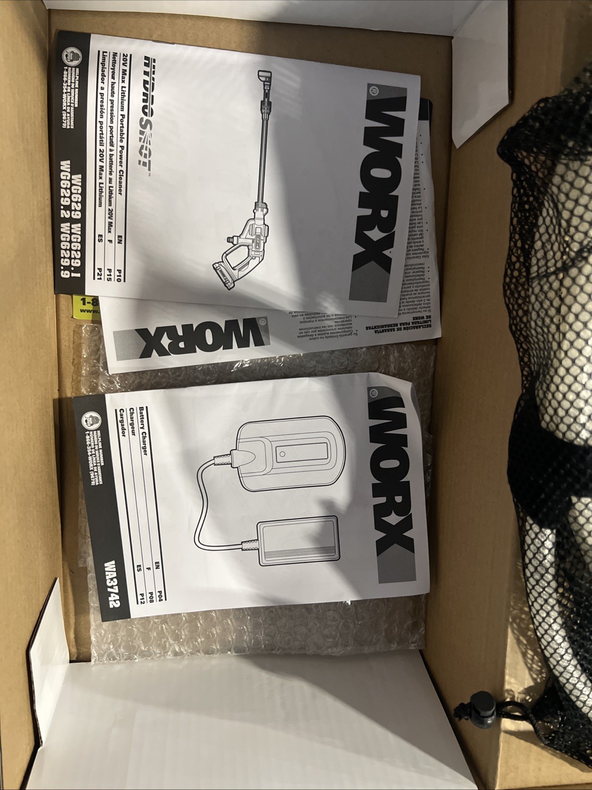 GENUINE! WORX HydroShot Pressure Washer 20′ REPLACEMENT DRAW HOSE And Manuals