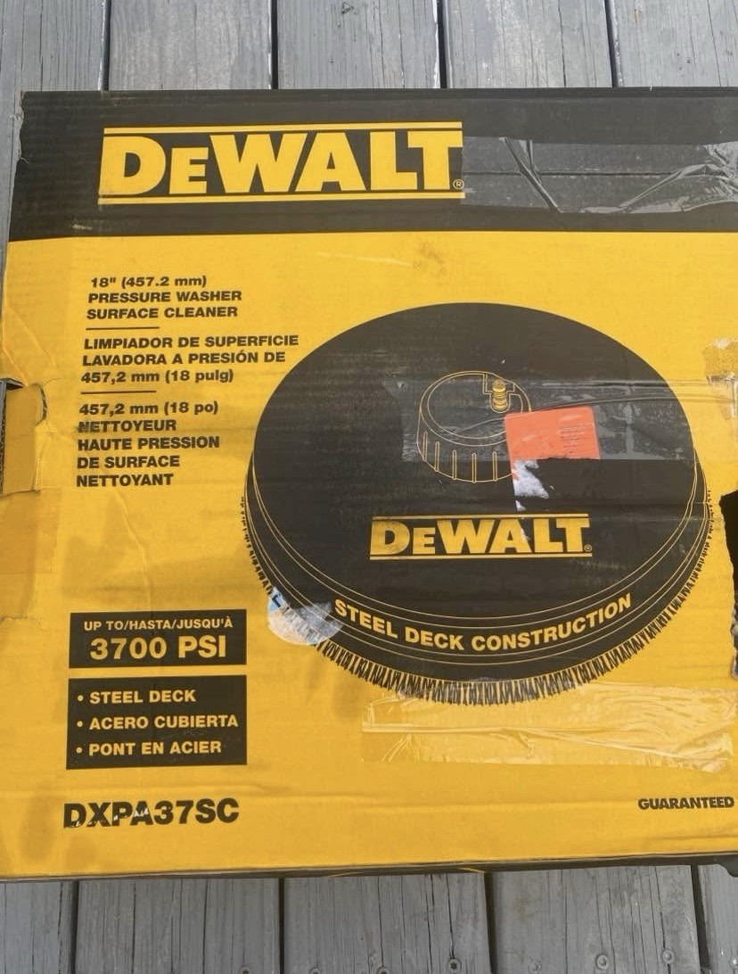 DEWALT 18″ 3700 PSI Surface Cleaner, Black Steel Deck DXPA37SC