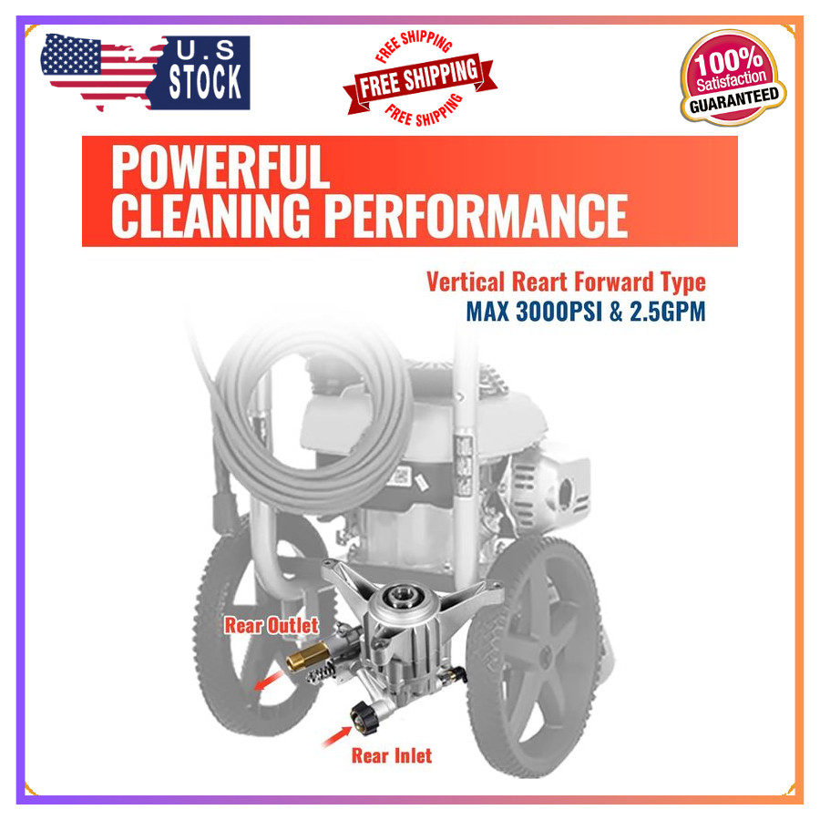 YAMATIC 7/8″ Shaft Vertical Pressure Washer Pump, 3000 PSI, 2.5 GPM Replacement