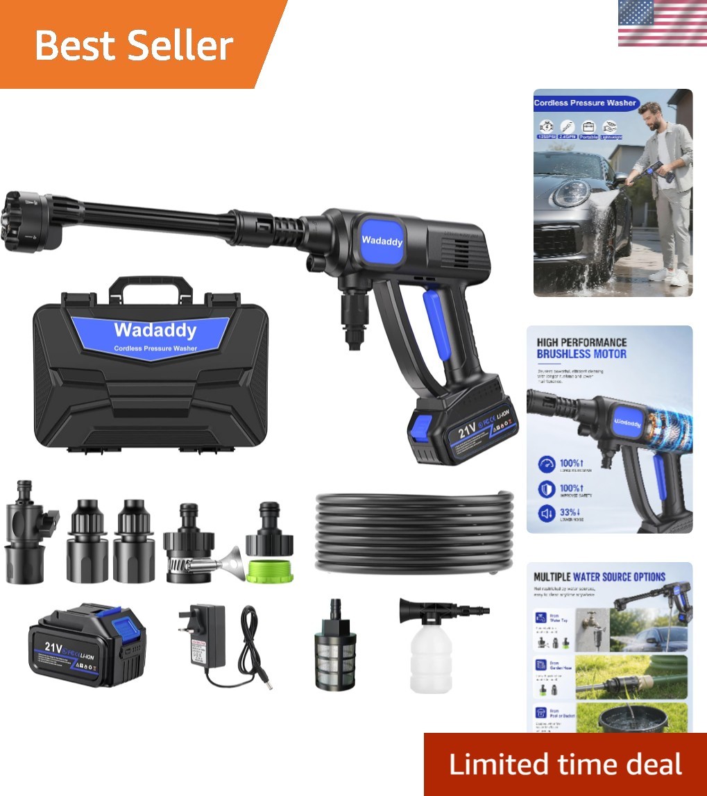 1250 PSI Cordless Power Cleaner – Lightweight & Portable for All Cleaning Needs