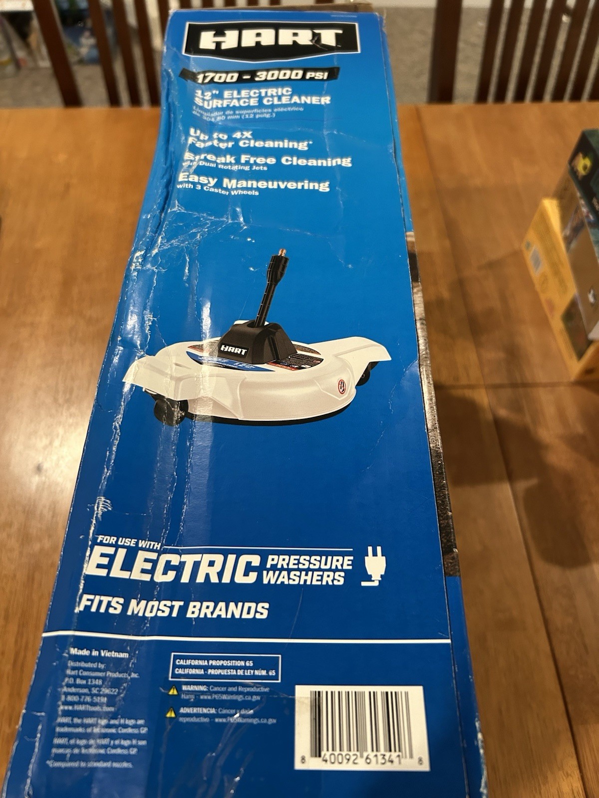 HART 12 in. 3000PSI Electric Pressure Washer Surface Cleaner with Casters