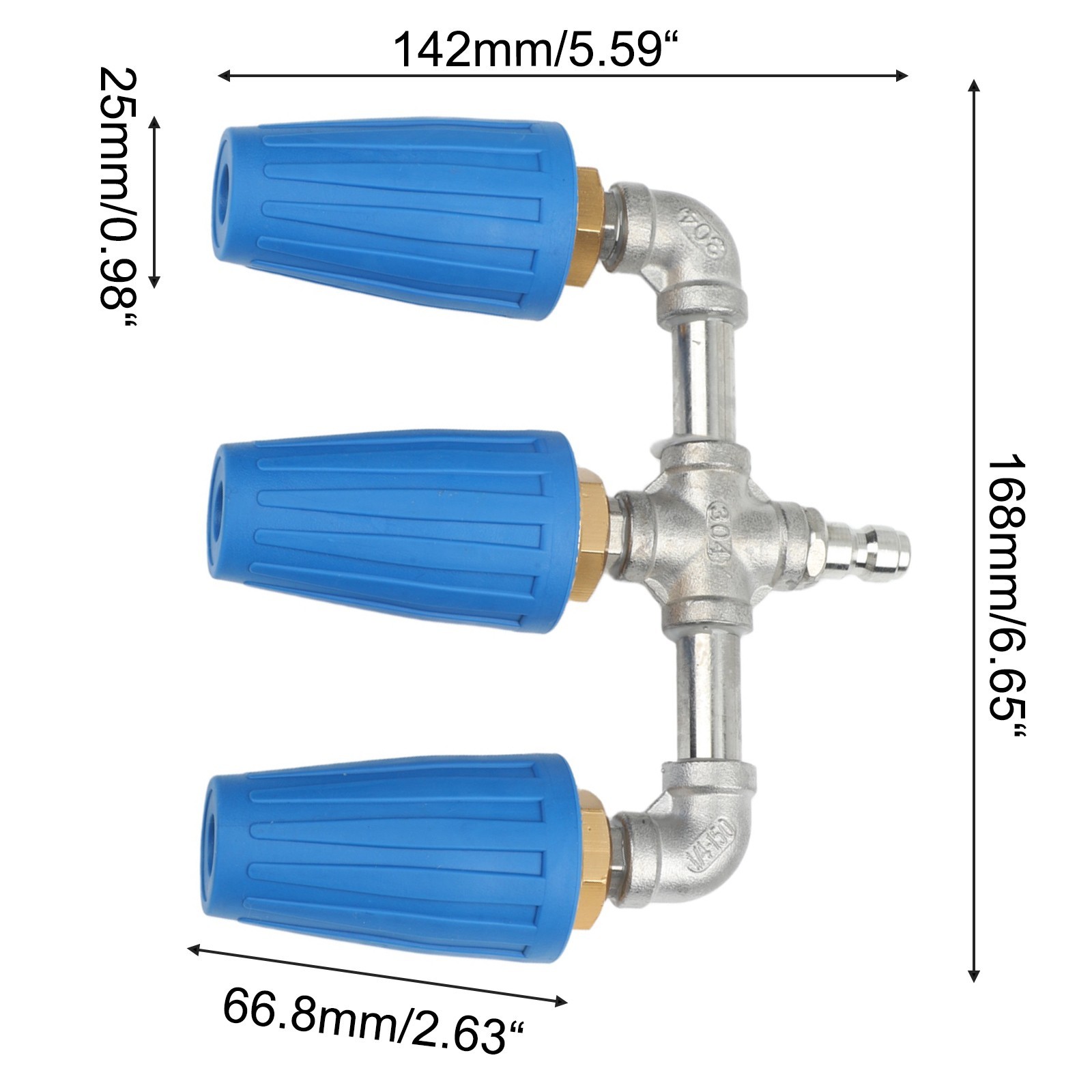 Blue Triple Turbo Nozzle Compatible with Most Pressure Washers – 1 Piece