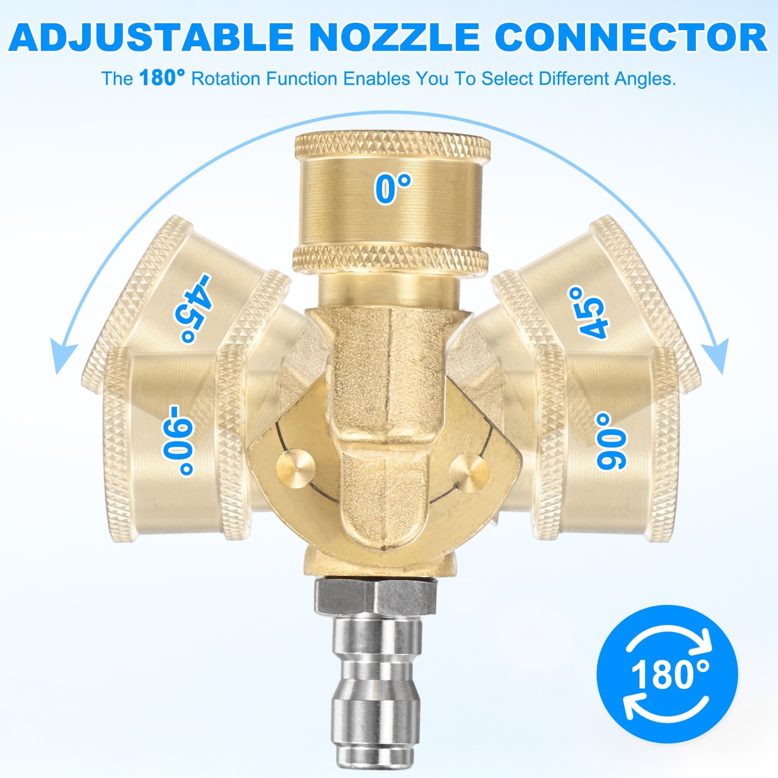 Pivoting Coupler 180 Degree with 5 Angles, Gutter Cleaner Attachment
